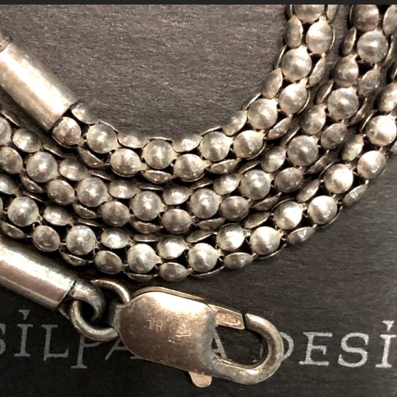 Silpada Vintage Sterling Silver Popcorn Chain Necklace (4mm) - Picture 7 of 7